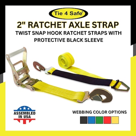 Tie 4 Safe 2 x 10' Combo Ratchet & Axle Strap, WLL- 3,333 lbs., PK2 RT42-10-PK-2